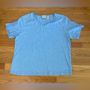 Classic Elements Woman Shirt Women’s 16-18W Blue Vneck Short Sleeve Top